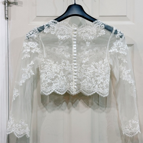 Embroidered Bridal Bolero - Picture 2 of 5